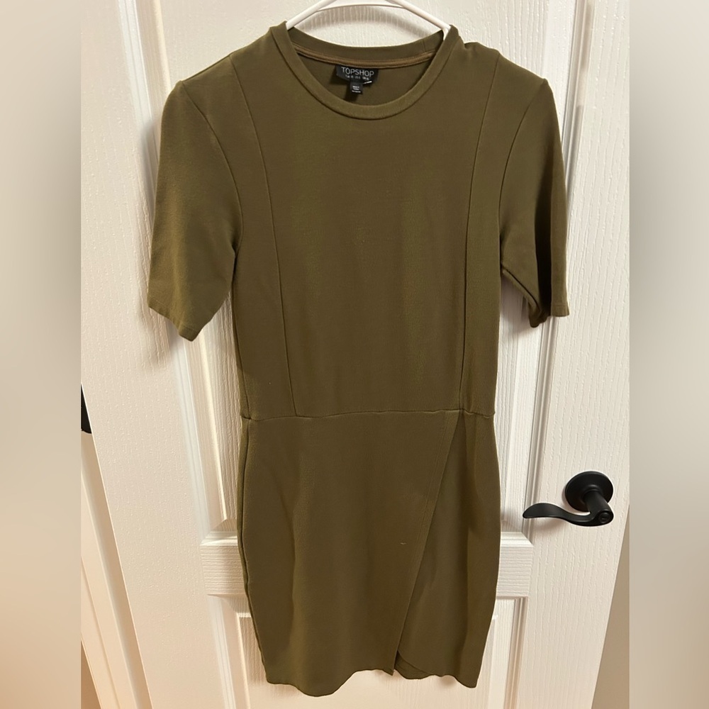 Topshop Olive Green Dress